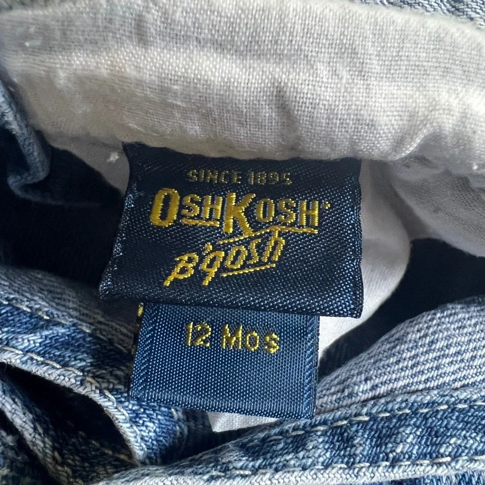 Oshkosh B'Gosh Blue Jean Overalls Size 12 Months VTG 90s Y2k